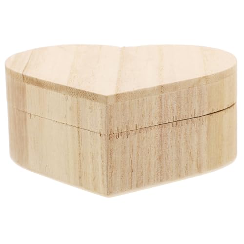 ULTECHNOVO Herzförmige Holz Schmuckkästchen mit Magnetverschluss Dekorative Aufbewahrungsbox für Ringe Ohrringe und Halsketten Handgefertigte Schmuckschatulle Kompakter von ULTECHNOVO