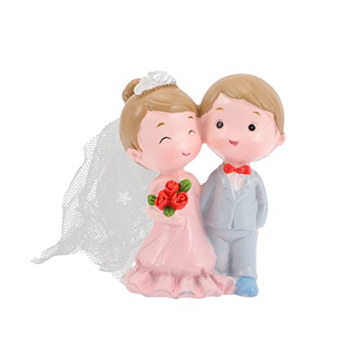 ULTECHNOVO Hochzeitstorte Dekoration Dekorationen Tortenfigur Zum Hochzeitstag Party Ornament Hochzeitstorte-topper-figuren Bräutigam Braut Hochzeitstorte Topper Harz Blue von ULTECHNOVO
