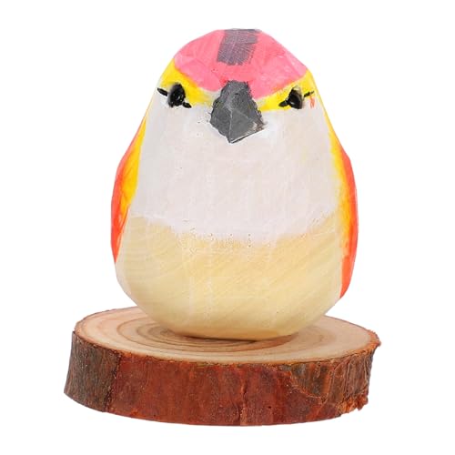 ULTECHNOVO Holz Vogel Skulptur Nordic Handgeschnitzte Dekorative Vogel Statue für Tisch Deko Farbenfrohes Ornament für Wohnzimmer und Schlafzimmer Lebendige Holzfigur Kunsthandwerk Ornamente von ULTECHNOVO