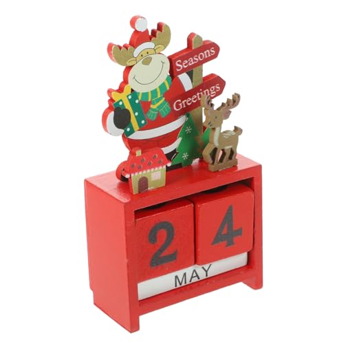 ULTECHNOVO Holz Weihnachtskalender Tischkalender aus Stabilem Holz Wendbare Blöcke Dekoratives Desktop Ornament für Bücherregale und Weihnachtsdeko Roter Rentier Design ULTECHNOVO Holz Weihnachtskalender Tischkalender aus Stabilem Holz Wendbare Blöcke Dekoratives Desktop Ornament für Bücherregale und Weihnachtsdeko Roter Rentier Design von ULTECHNOVO