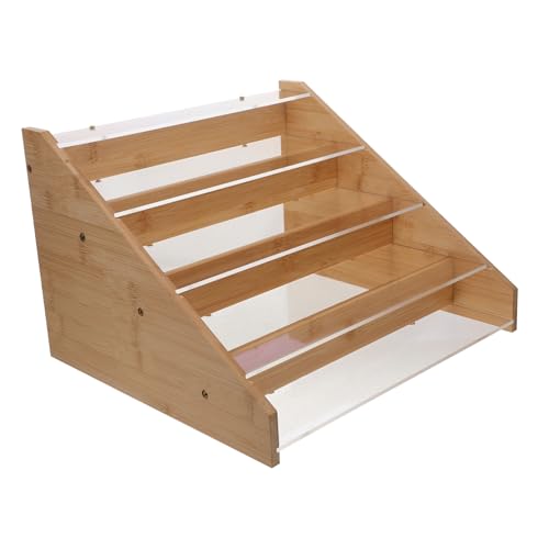 ULTECHNOVO Holzständer für Postkarten Postkartenanzeigestand Kartenständer Postkartenhalter aus Holz Karte steht Regale für Bücher Rack-Kartenhalter Holzkartenhalter Buchregal Acryl von ULTECHNOVO