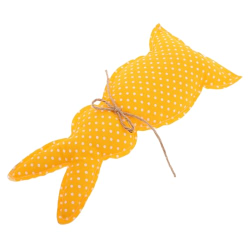 ULTECHNOVO Kaninchen-verzierung Häschen-tischdekoration Osterschmuck Ostern-Desktop-Dekorationen Osterhasenpuppen Ausgestopftes Kaninchen Osterhasen-Ornamente Osterhasenfigur Polyester Orange von ULTECHNOVO