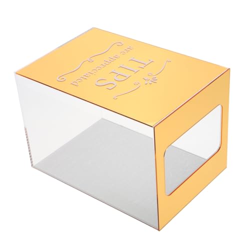ULTECHNOVO Kasten Trinkgeldbox Behälter aus Acryl Glas wechseln Gelddose zum Sparen von Bargeld Münzglas Spendengläser zur Spendensammlung Trinkgeldgläser für Barkeeper Golden ULTECHNOVO Kasten Trinkgeldbox Behälter aus Acryl Glas wechseln Gelddose zum Sparen von Bargeld Münzglas Spendengläser zur Spendensammlung Trinkgeldgläser für Barkeeper Golden von ULTECHNOVO