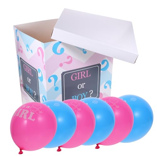 ULTECHNOVO Kreativ Geschlechtsrevealer Box mit Bunten Ballons für Jungen oder Mädchen Deko für Shower Partys Gender Reveal Feiern und Unvergessliche von ULTECHNOVO
