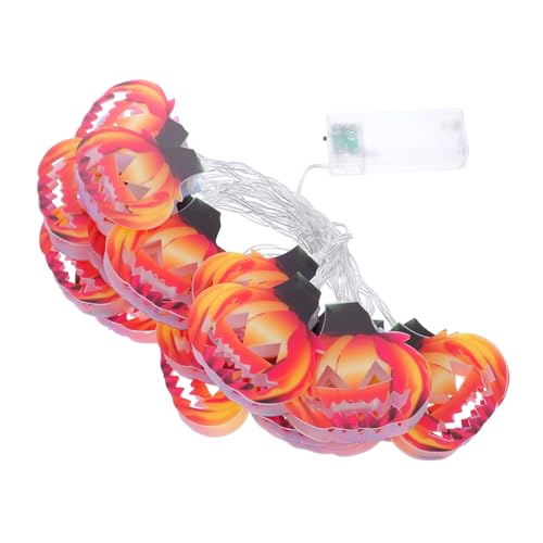 ULTECHNOVO LED Halloween Lichterkette Flammig Orange Batteriebetriebene Kürbis Dekoration Energiesparende LED Lampe für Indoor Outdoor Party und Halloween Deko von ULTECHNOVO