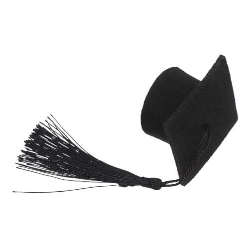 ULTECHNOVO Mini Doktorhut Flaschenverschluss mit Quaste Weinflasche Deko Reißfestes Material Festliche Tischdekoration für Abschlussfeiern Weihnachten Neujahr Schwarz Einzelner von ULTECHNOVO