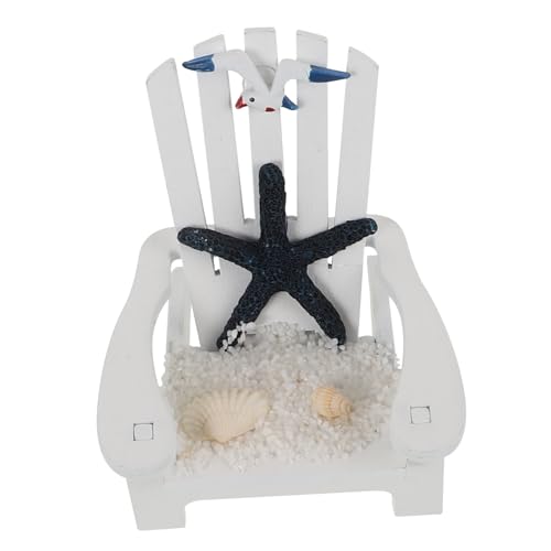 ULTECHNOVO Mini Strandstuhl Dekorative Holzfigur im Mediterranen Zufällige Designs für Puppenhaus Miniaturgarten Stranddekoration Tischornamente für Festliche Anlässe von ULTECHNOVO