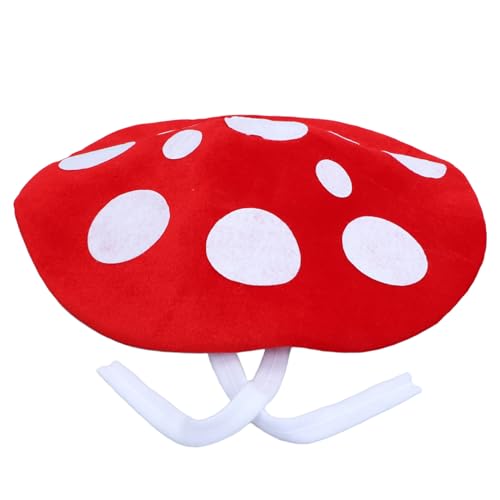 ULTECHNOVO Mushroom Hut Kostümhut mit Seil aus Vliesstoff für Partys und Fotoshootings Lustige Kopfbedeckung für Karneval Auftritte und Festliche Anlässe von ULTECHNOVO