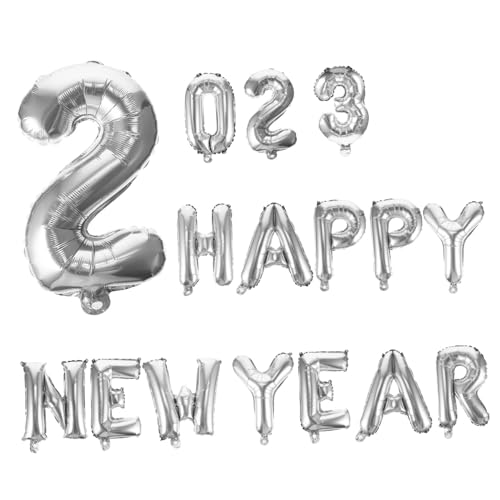 ULTECHNOVO Neujahrsballon Folienballons Silber Happy Year Aluminium Partydeko Langlebig Umweltfreundlich Fotorequisite Festliche Atmosphäre ULTECHNOVO Neujahrsballon Folienballons Silber Happy Year Aluminium Partydeko Langlebig Umweltfreundlich Fotorequisite Festliche Atmosphäre von ULTECHNOVO