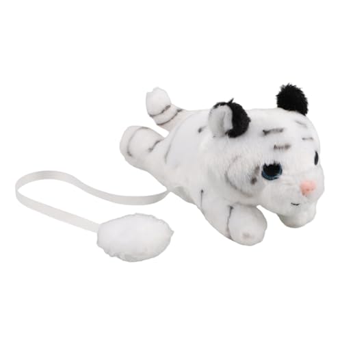 ULTECHNOVO Niedliches Plüschtier Tiger mit Magnetbefestigung Realistisches Stofftier für Cosplay Tier Mottopartys und Maskeraden Weicher Tragbarer Begleiter von ULTECHNOVO