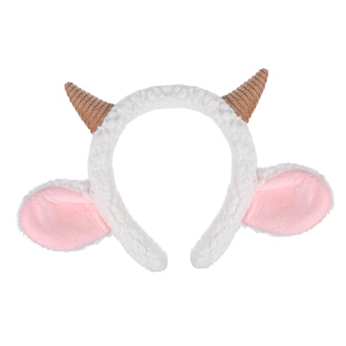 ULTECHNOVO Niedliches Schaf Stirnband mit Kuscheligen Plüschohren und Weichen Hörnern Bequemes Baumwollmaterial Einfach zu Tragen als Party Accessoire für Karneval und Erwachsene Geeignet von ULTECHNOVO