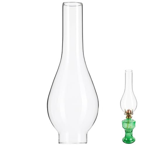 ULTECHNOVO ÖLlampe Lampenschirm Aus Klarem Glas, Ersatz FüR Petroleumlampe, HitzebestäNdige ÖLlampen-Abdeckung, Vintage Design von ULTECHNOVO