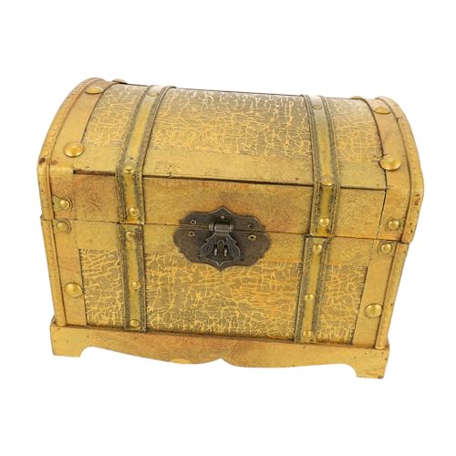 ULTECHNOVO Piratenschatzkiste aus Holz mit Schloss Rustikale Aufbewahrungsbox für Schmuck für Kindergeburtstage und Dekoration für Kommoden von ULTECHNOVO