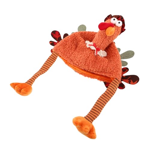 ULTECHNOVO Plüsch Truthahn Hut Lustige Wiederverwendbare Kopfbedeckung für Thanksgiving Party Einzigartiges Auffälliges Design Kuscheliges Truthahn Kostümzubehör für Festliche Feiern von ULTECHNOVO