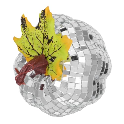 ULTECHNOVO Reflektierende Disco Kürbis Deko Silber Künstliches Spiegelglas Gemüse für Jahre Party Hochzeit Halloween Erntedank Tischmitte Bauernhaus Herbst Schmuck von ULTECHNOVO