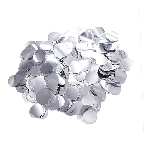 ULTECHNOVO Romantisches Silber Konfetti Rundes Papierstreudeko für Hochzeit Tischdekoration Reflektierend Fein Geformt für Party Valentinstag Festliche Atmosphäre von ULTECHNOVO