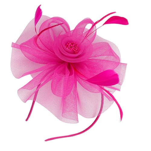 ULTECHNOVO Rosa Fascinator Haarreif Stil mit Netzblume und Perle Leichter Atmungsaktiver Kopfschmuck für Damen Hochzeiten Cocktailpartys Teepartys und Flapper Kostüm Zubehör ULTECHNOVO Rosa Fascinator Haarreif Stil mit Netzblume und Perle Leichter Atmungsaktiver Kopfschmuck für Damen Hochzeiten Cocktailpartys Teepartys und Flapper Kostüm Zubehör von ULTECHNOVO