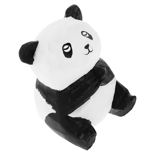 ULTECHNOVO Schnitzereien Aus Holz Holz-Panda Schnitzen Einer Panda-skulptur Panda-verzierung Holzhandwerk Schnitzen Von Panda- Holztierfigur Panda-holzskulptur Holzfigur Hölzern Schwarz von ULTECHNOVO