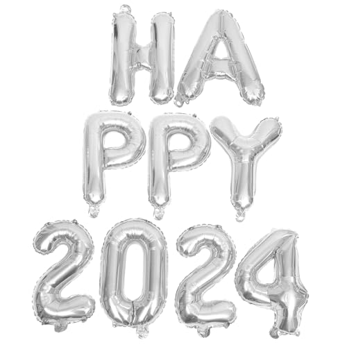 ULTECHNOVO Silber Folienballons Set Happy Zahlen Party Deko für Silvester Feier Festliche Party Supplies und ULTECHNOVO Silber Folienballons Set Happy Zahlen Party Deko für Silvester Feier Festliche Party Supplies und von ULTECHNOVO