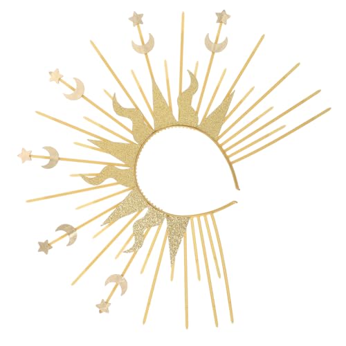 ULTECHNOVO Sonnengott Stirnband stachelige Stirnbänder Stirnband Sonne und Mond Stern- und Mondkrone Halloween-Kopfschmuck Himmelskrone Kopfschmuck Mond Tiara Plastik Golden ULTECHNOVO Sonnengott Stirnband stachelige Stirnbänder Stirnband Sonne und Mond Stern- und Mondkrone Halloween-Kopfschmuck Himmelskrone Kopfschmuck Mond Tiara Plastik Golden von ULTECHNOVO