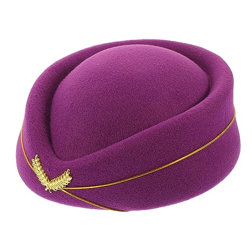 ULTECHNOVO Stewardess Cosplay Hut Damen Modisch Hellviolett Kostüm Zubehör für Party Bühne und Fasching ULTECHNOVO Stewardess Cosplay Hut Damen Modisch Hellviolett Kostüm Zubehör für Party Bühne und Fasching von ULTECHNOVO