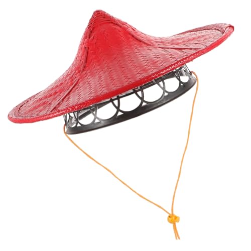 ULTECHNOVO Strohhut Ninja Cosplay Hut mit Verstellbarem Band Leicht und Atmungsaktiv für Bühne Party und Alltag Japanischer Kegelhut Samurai Stil Rot ULTECHNOVO Strohhut Ninja Cosplay Hut mit Verstellbarem Band Leicht und Atmungsaktiv für Bühne Party und Alltag Japanischer Kegelhut Samurai Stil Rot von ULTECHNOVO