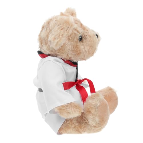 ULTECHNOVO Taekwondo Bär Puppe Karate Zeug Großer Ausgestopfter Bär Erntedankfest Abschlussbär Plüsch Karate Erntedank Plüschtier Abschlussbär Plüschtier Stoff Rot von ULTECHNOVO