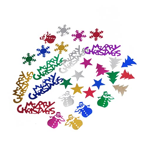 ULTECHNOVO Teiliges Weihnachtskonfetti Bunte Schneeflocken Weihnachtsmotive Glitzernde Tisch Baumdeko Wetterfest Vielseitig für Festtagsfeiern DIY Dekoration von ULTECHNOVO