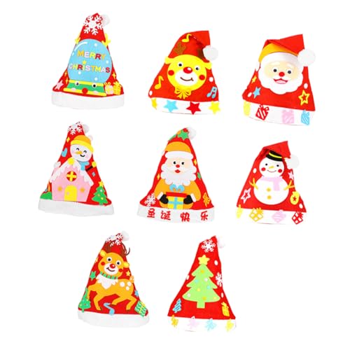 ULTECHNOVO Teiliges Weihnachtsmützen DIY Bastelset aus Komfortablem Vliesstoff für Erwachsene Bunte Kindermützen für Weihnachtsfeiern Schulprojekte Kreative Familienaktivitäten von ULTECHNOVO