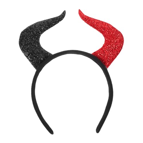 ULTECHNOVO Teufelshörner Haarreif Schwarz-rot Halloween Haarband Cosplay Party Stirnband Leicht und Sicher Sitzend Vielseitiges Kostümzubehör für Damen und Herren von ULTECHNOVO
