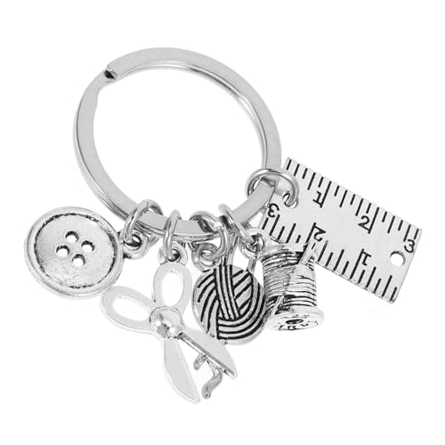 ULTECHNOVO -Themenschlüsselkette Rucksäcke für Nähzauber Anhänger Ornament Stich Friseurversorgung Maschenmarkierer gehäkelt Friseur muss haben Geldbörse Taschenreihe Metall Silber von ULTECHNOVO