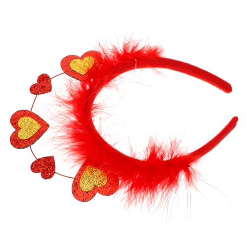 ULTECHNOVO Valentinstag Haarreif mit Herzfedern Haarschmuck für Party Festival Karneval Romantisches Accessoire für Besondere Anlässe von ULTECHNOVO