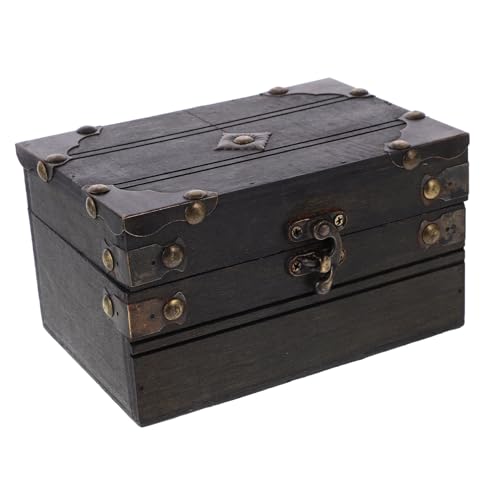 ULTECHNOVO Vintage Holz Schmuckaufbewahrungsbox Retro Schatztruhe für Schmuck und Kleinigkeiten Dekorative Truhe für Nachttisch Kommode Schreibtisch und von ULTECHNOVO