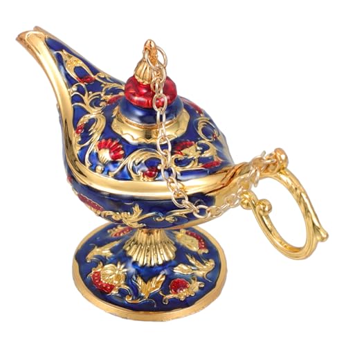 ULTECHNOVO Vintage Lampe Dekorative Tischdeko für Partys und Zuhause Zinklegierung mit Blau Goldenem Design Vivid Wish Lamp für Stilvolle Anlässe und Sicher und Langlebig von ULTECHNOVO
