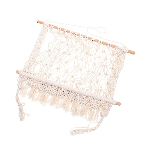 ULTECHNOVO Wandmontiertes Aufbewahrungsregal mit Baumwollseil und Holzrahmen Platzsparendes Gewebtes Wandteppich Regal für Bücher Magazine und Dekoration Langlebiges Tassel Storage Rack ULTECHNOVO Wandmontiertes Aufbewahrungsregal mit Baumwollseil und Holzrahmen Platzsparendes Gewebtes Wandteppich Regal für Bücher Magazine und Dekoration Langlebiges Tassel Storage Rack von ULTECHNOVO