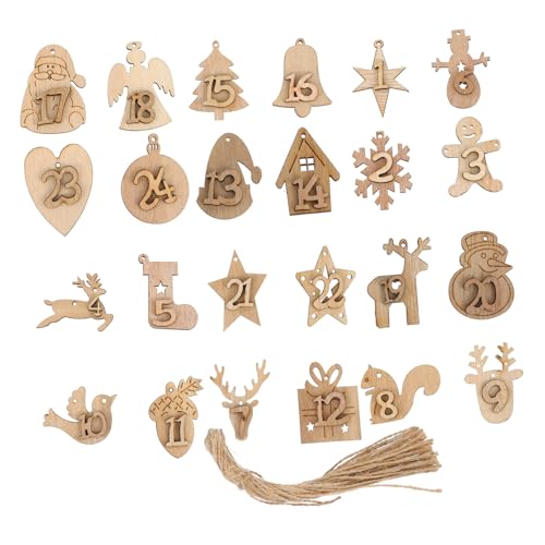 ULTECHNOVO Weihnachtlicher Countdown Kalender Holz Hängende Deko Anhänger Set Adventskalender Basteln Festliche Weihnachtsdeko für Familien Einfach zu Dekorieren ULTECHNOVO Weihnachtlicher Countdown Kalender Holz Hängende Deko Anhänger Set Adventskalender Basteln Festliche Weihnachtsdeko für Familien Einfach zu Dekorieren von ULTECHNOVO