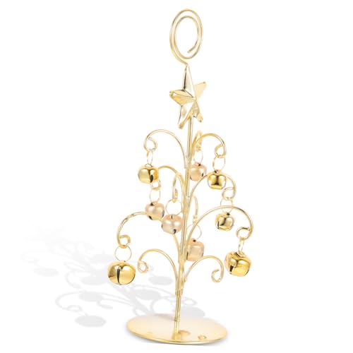 ULTECHNOVO Weihnachtlicher Tischkartenhalter aus Stabiler Weihnachtsbaum-form Memo Fotoklammer für Hochzeiten Partys Büro und Tischdekoration Gold von ULTECHNOVO