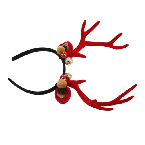 ULTECHNOVO Weihnachts-Stirnband mit Rentiergeweih und Pailletten-Kugeln und Tannenzapfen, festlicher Weihnachts-Kopfschmuck für Damen, einfach zu tragen, Party-Accessoire für Urlaubskostüm und von ULTECHNOVO