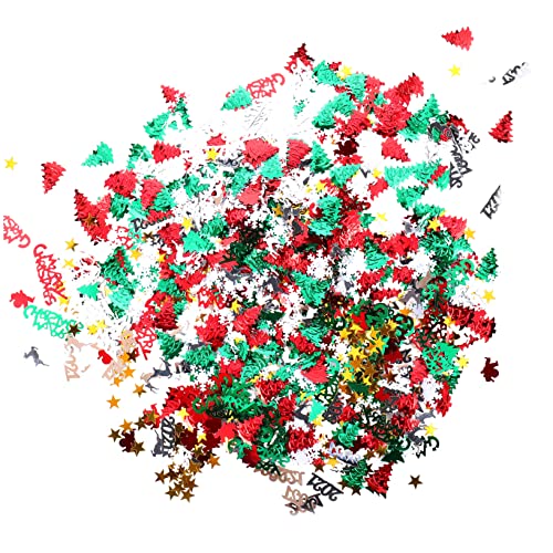ULTECHNOVO Weihnachtskonfetti mit Weihnachtsmann Schneeflocken und Rentier Buntes Glitzer Konfetti für Partydekoration Festliches DIY Zubehör für Weihnachtsfeiern und Tischdeko von ULTECHNOVO