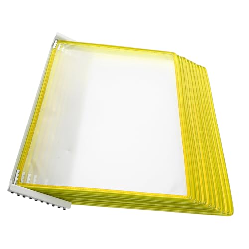 ULTECHNOVO wandmontierter Ausstellungsständer Organizer für Büropapier Organisator für Papierakten Dateiordner-Organizer Referenzdateiordner Wandmontiertes Dokumentenregal PVC Gelb von ULTECHNOVO