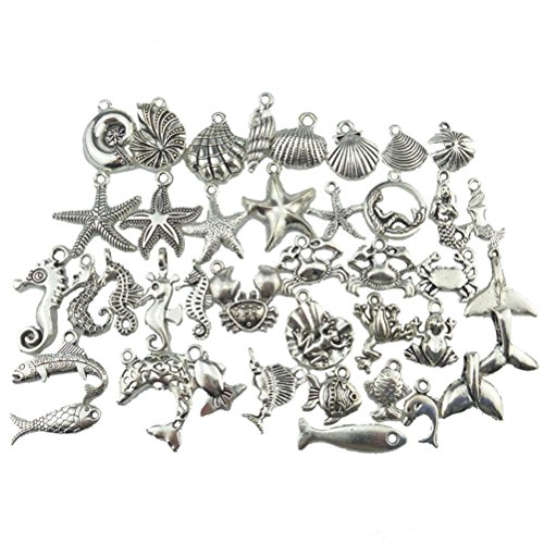 ULTNICE 40 Stück DIY Basteln Charms Anhänger für Halskette Armband Marinetier von ULTNICE