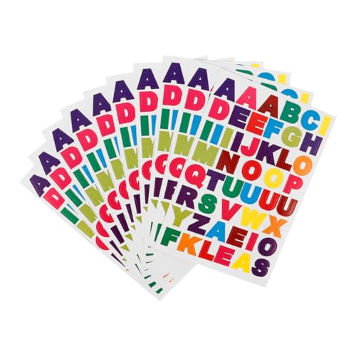 ULTNICE Alphabet-Aufkleber, bunt, Buchstaben-Aufkleber für Scrapbooking von A bis Z, 10 Blatt von ULTNICE