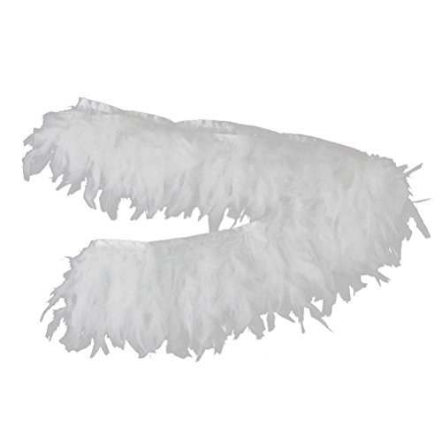ULTNICE Handgefertigte Feather Fringe Trim für Nähen Handwerk Dekoration (weiß) von ULTNICE