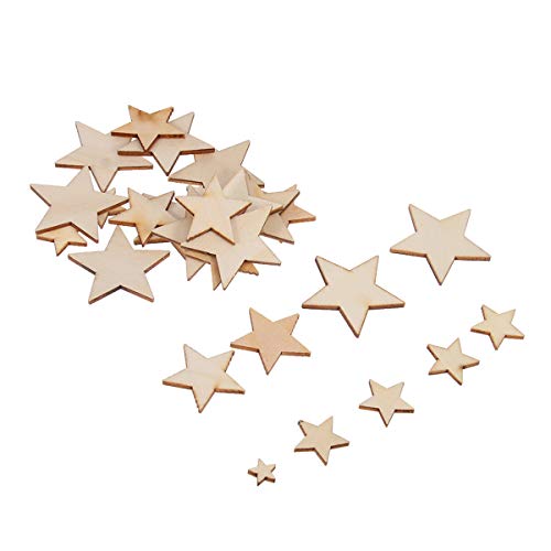 ULTNICE Holz Sterne für Handwerk Blank Stern Holz Scheiben Discs diy Verzierungen 100pcs ULTNICE Holz Sterne für Handwerk Blank Stern Holz Scheiben Discs diy Verzierungen 100pcs von ULTNICE