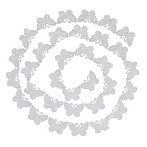 ULTNICE Spitzen Band White Lace Trim Nähen bestickter Spitze trimmen Schmetterling Muster 3 Yards 5 cm ULTNICE Spitzen Band White Lace Trim Nähen bestickter Spitze trimmen Schmetterling Muster 3 Yards 5 cm von ULTNICE