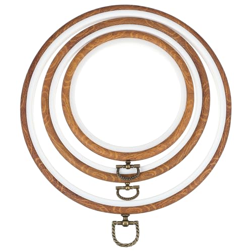 Ultnice Stickrahmen Holz: 3 StüCk Embroidery Hoop Runder Stickrahmen Set FüR Kreuzstich FüR Diy Projekte-11/14.5/18.8CM Ring von ULTNICE