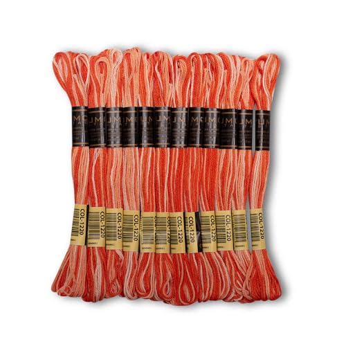 UMC STAG 12 Stück hochwertiges buntes Stickgarn, 100 % ägyptische Baumwolle, Premium-Knäuel, Kreuzstich-Stickgarn, Oeko Tex-zertifizierte Baumwolle, Orange 1220 UMC STAG 12 Stück hochwertiges buntes Stickgarn, 100 % ägyptische Baumwolle, Premium-Knäuel, Kreuzstich-Stickgarn, Oeko Tex-zertifizierte Baumwolle, Orange 1220 von UMC STAG