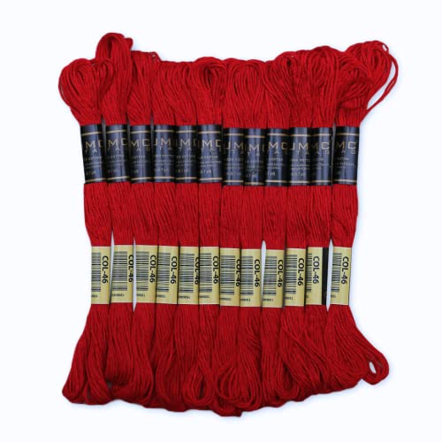 UMC STAG Premium-Stickgarn, 100 % ägyptische Baumwolle, Kreuzstich-Stickgarn, Oeko Tex-zertifizierte Baumwolle, ideal für Kunst und Handwerk, Hellrot, 12 Stück UMC STAG Premium-Stickgarn, 100 % ägyptische Baumwolle, Kreuzstich-Stickgarn, Oeko Tex-zertifizierte Baumwolle, ideal für Kunst und Handwerk, Hellrot, 12 Stück von UMC STAG