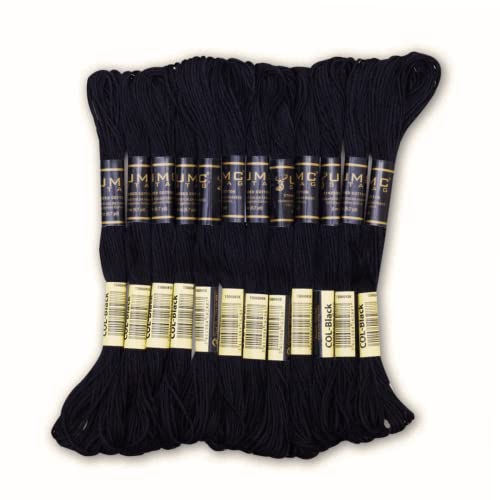 UMC STAG Premium-Stickgarne, 100 % ägyptische Baumwolle, Kreuzstich-Stickgarn, Oeko Tex-zertifizierte Baumwolle, ideal für Kunst und Handwerk, Schwarz, 12 Stück UMC STAG Premium-Stickgarne, 100 % ägyptische Baumwolle, Kreuzstich-Stickgarn, Oeko Tex-zertifizierte Baumwolle, ideal für Kunst und Handwerk, Schwarz, 12 Stück von UMC STAG