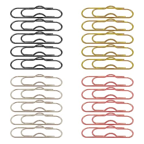 UMCHU 20 Stück Büroklammerhalter Stiftclips,Metall Stift Clip,Stift Clip Assistent,Büroklammern Set,für Bücher, Notizbücher, Tagebücher, Kalender(4 Farben) von UMCHU